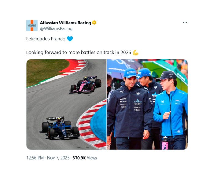 “Estoy realmente orgulloso”: el emotivo respaldo de James Vowles a Franco Colapinto tras la renovación con Alpine