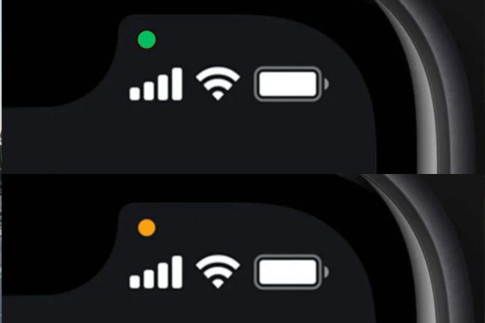 Qué es el punto verde que aparece en la parte de arriba de los iPhone