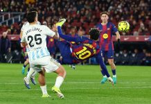 La impresionante acrobacia de Lamine Yamal para convertir un golazo en la victoria del Barcelona sobre el Real Oviedo