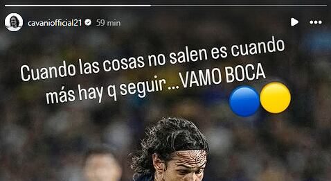 El mensaje de Edinson Cavani después de ser silbado en la Bombonera tras el empate de Boca Juniors y Racing