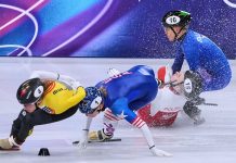 Las imágenes del accidente más escalofriante de los Juegos Olímpicos de Invierno: cortaron su rostro con el filo del patín y será operada