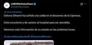 Espeluznante caída de la ciclista Debora Silvestri en la carrera Milán-San Remo: debió ser hospitalizada de urgencia