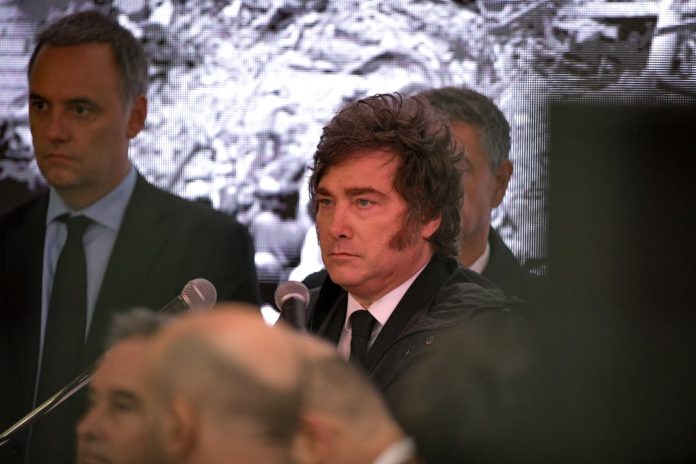 Javier Milei en acto por el aniversario del atentado a la embajada de Israel: “Un cobarde ataque del terrorismo iraní”