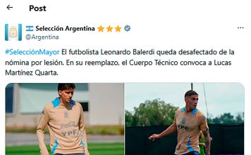 Lionel Scaloni citó a un jugador del fútbol local para los amistosos de la Selección tras la baja de uno de los convocados por lesión