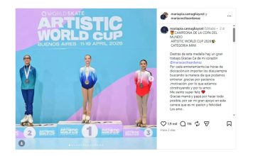 La patinadora argentina que se consagró campeona del mundo con 10 años: “Me siento super feliz”