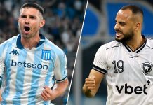 Racing vence a Botafogo desde los tres minutos y alcanza el segundo triunfo en la Copa Sudamericana