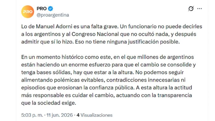 Fernando de Andreis sobre el caso Adorni: “No había ninguna posibilidad de que pase algo así en el gobierno de Macri”