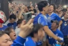 Una de las imágenes más llamativas del Mundial: la colorida previa de los hinchas de Japón al ritmo de la cumbia villera