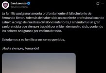 Dolor en el fútbol argentino: falleció Fernando Berón, histórico formador de San Lorenzo e Independiente