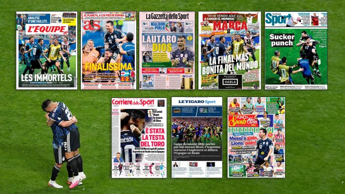 “Los inmortales, “La cabeza de Dios” y “Messi como el mundo”: las portadas de los principales diarios del planeta tras la remontada de Argentina ante Inglaterra