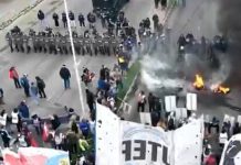 Protestas de la CGT, en vivo: la Infantería intenta despejar un piquete de agrupaciones de izquierda en Avellaneda