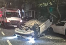 Choque y vuelco en San Cristóbal: un herido debió ser trasladado al Hospital Ramos Mejía