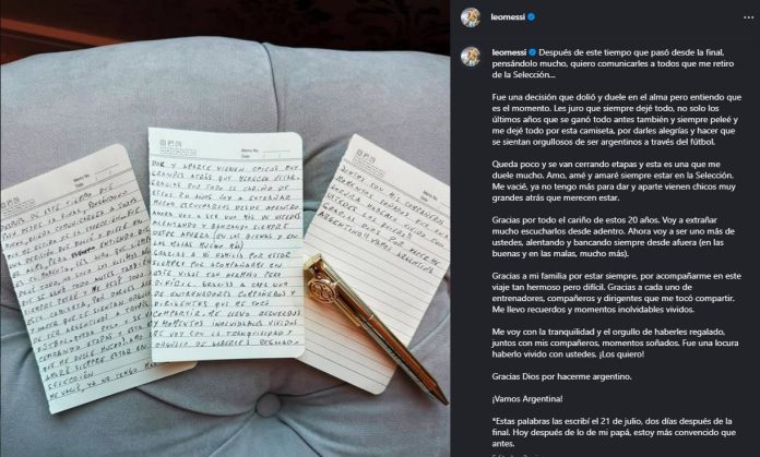 El conmovedor video que publicó Lionel Messi tras anunciar su despedida de la selección argentina