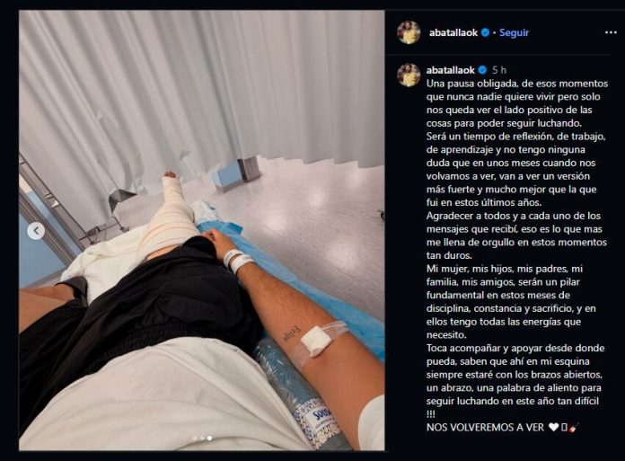 El sentido mensaje de Augusto Batalla tras la grave lesión que sufrió en España: “Son esos momentos que nadie quiere vivir”