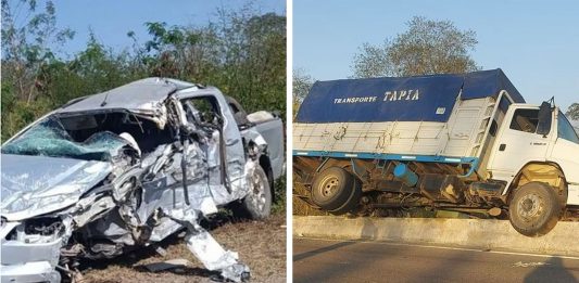 Brutal choque en Misiones: un adolescente manejaba una camioneta y provocó un accidente fatal que dejó dos muertos