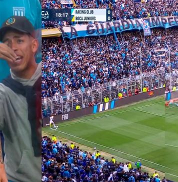 El golazo olímpico de Gastón Lodico con el que Racing se puso en ventaja ante Boca: el gesto previo de un hincha que se volvió viral