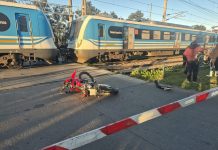 La Plata: cruzó en moto a contramano y con la barrera baja y murió atropellado por el tren Roca