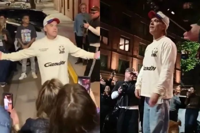 Robbie Williams sorprendió a los fans argentinos con un mini show acústico