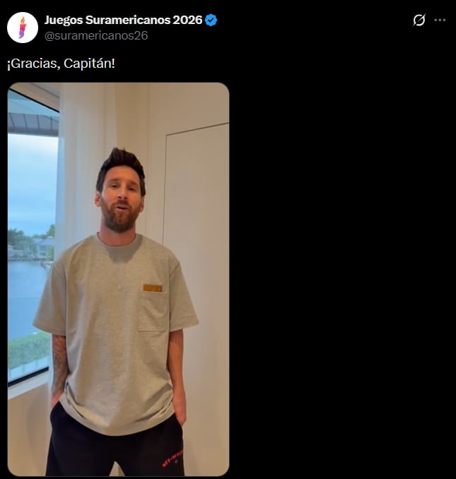 Video: el especial saludo de Lionel Messi a los deportistas argentinos que compiten en los Juegos Suramericanos Santa Fe 2026