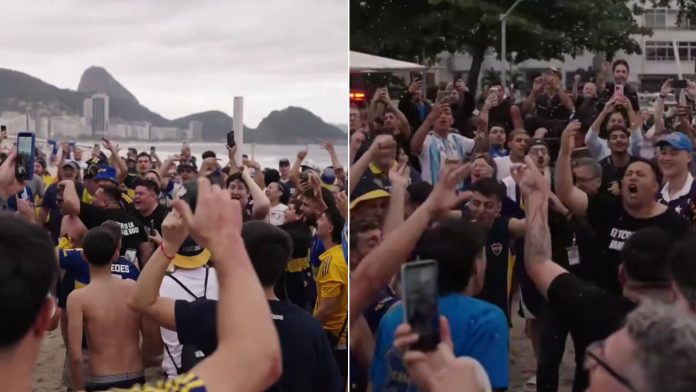 “En todas partes”: así fue el banderazo de los hinchas de Boca en Río de Janeiro antes del duelo con Vasco Da Gama por la Sudamericana