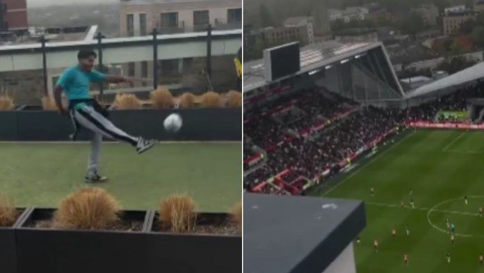 Pateó una pelota de rugby desde una terraza y lo busca la Policía: la insólita secuencia que involucra a un club de Premier League