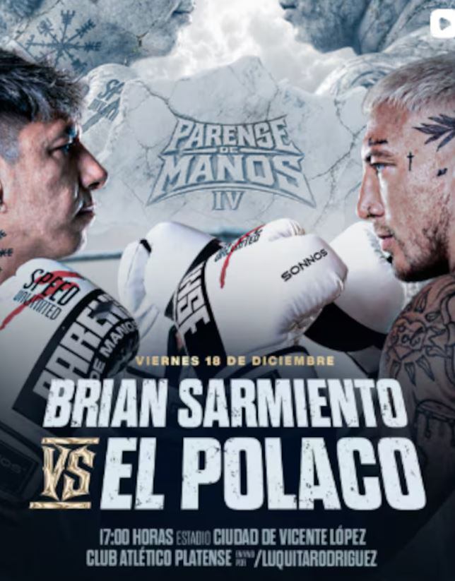 Sarmiento presentó a la leyenda del boxeo que lo entrena para su pelea contra El Polaco en Párense de Manos IV
