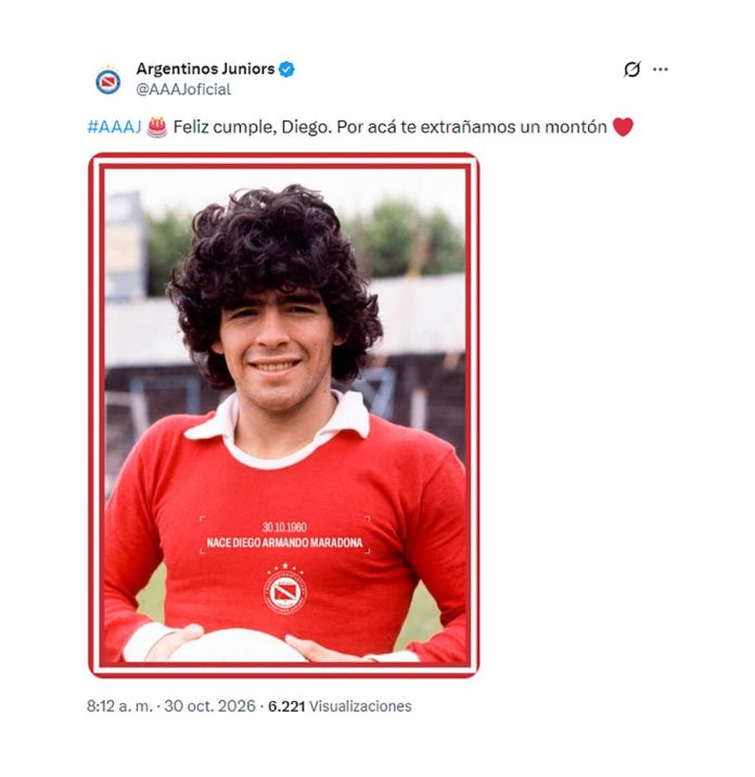Videos, saludos y homenajes de los clubes a Diego Armando Maradona a 66 años de su nacimiento